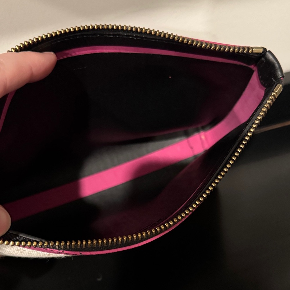 Burberry Canvas Pouch with Pink Trim - Picture 7 of 8